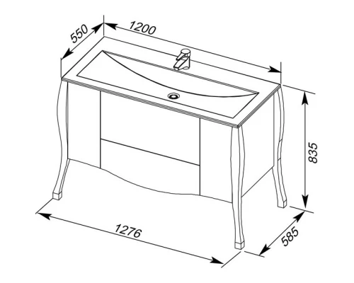 Тумба олива 127,6 см Aquanet Виктория 00182567