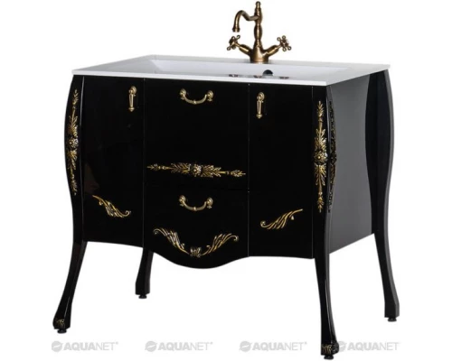 Тумба черный/золото 97,6 см Aquanet Виктория 00183932