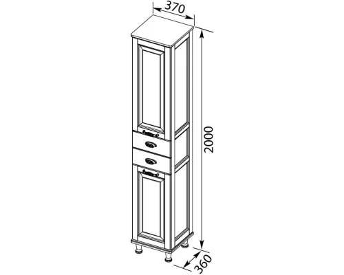 Пенал напольный жасмин/золото Aquanet Тесса 00185810