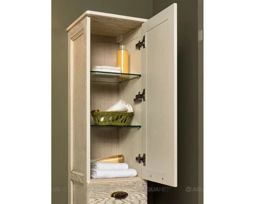 Пенал напольный жасмин/золото Aquanet Тесса 00185810