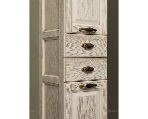 Пенал напольный жасмин/золото Aquanet Тесса 00185810