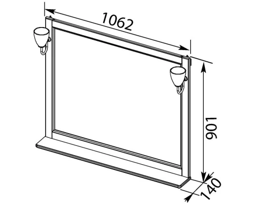 Зеркало 106,2x90,1 см жасмин/золото Aquanet Тесса 00185817