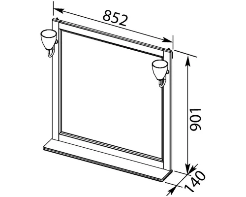 Зеркало 85,2x90,1 см жасмин/золото Aquanet Тесса 00185820