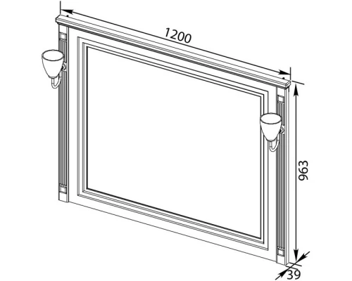 Зеркало 120x96,3 см белый серебряная патина Aquanet Паола 00181768