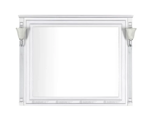 Зеркало 120x96,3 см белый серебряная патина Aquanet Паола 00181768