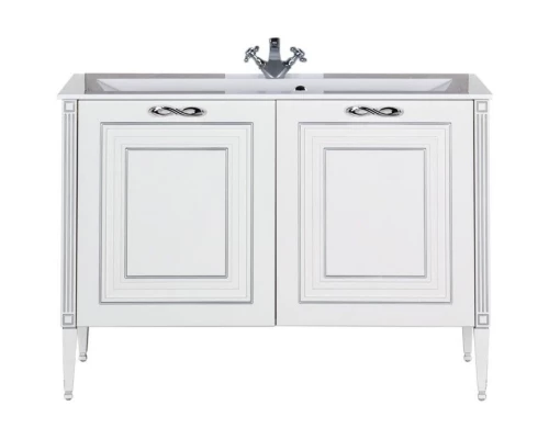 Тумба белый серебряная патина 118 см Aquanet Паола 00181763