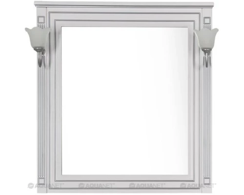 Зеркало 90x96,3 см белый серебряная патина Aquanet Паола 00181769