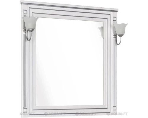 Зеркало 90x96,3 см белый серебряная патина Aquanet Паола 00181769