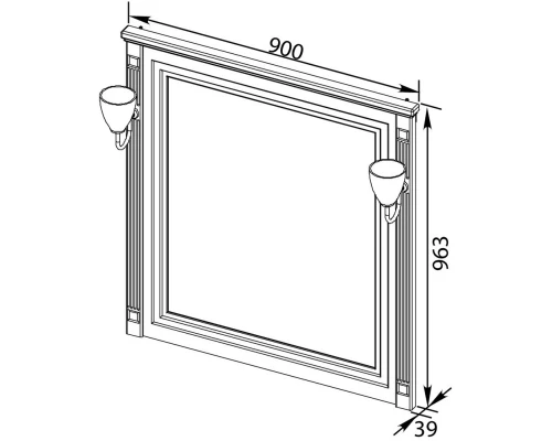 Зеркало 90x96,3 см белый серебряная патина Aquanet Паола 00181769