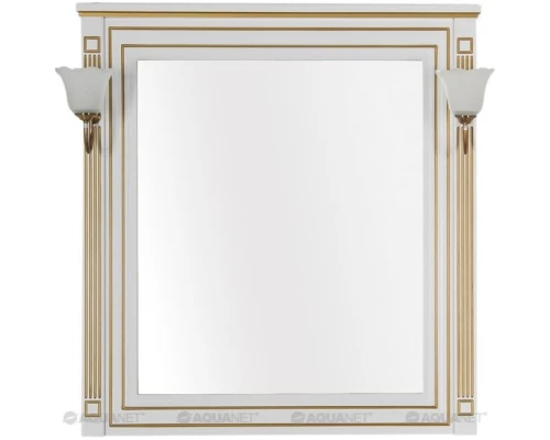 Зеркало 90x96,3 см белый золотая патина Aquanet Паола 00186108