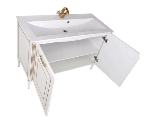 Тумба белый золотая патина 118 см Aquanet Паола 00186114