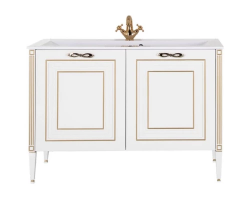 Тумба белый золотая патина 118 см Aquanet Паола 00186114