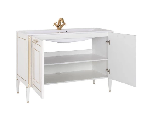 Тумба белый золотая патина 118 см Aquanet Паола 00186114