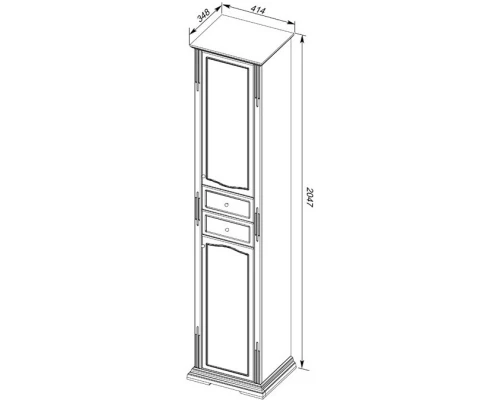 Пенал напольный белый Aquanet Тулуза 00182018