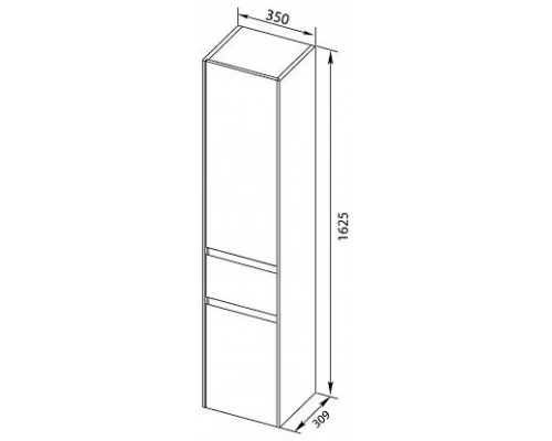 Пенал подвесной белый глянец R Aquanet Бруклин 00203966