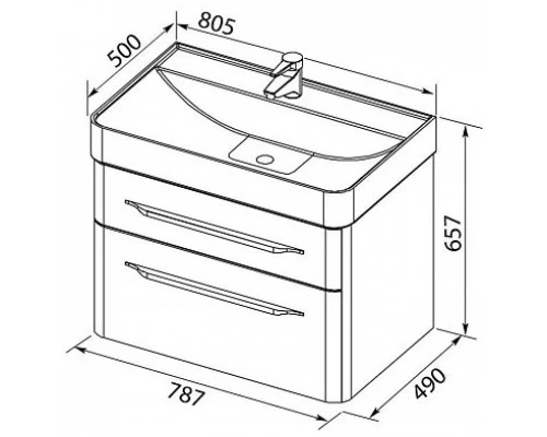 Тумба белый глянец 78,7 см Aquanet Виченца 00196963
