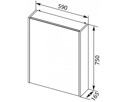 Зеркальный шкаф 59x75 см белый глянец R Aquanet Палермо 00203939