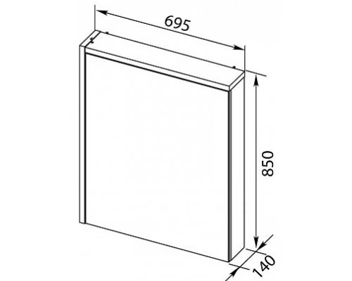 Зеркальный шкаф 69,5x85 см эвкалипт мистери/белый глянец R Aquanet Фостер 00202061
