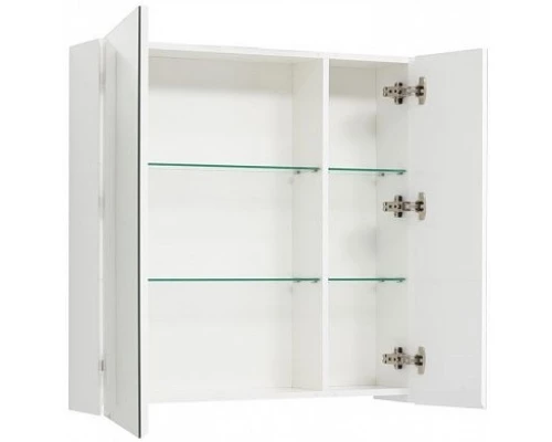 Зеркальный шкаф 85x87,3 см белый глянец L Aquanet Йорк 00202089