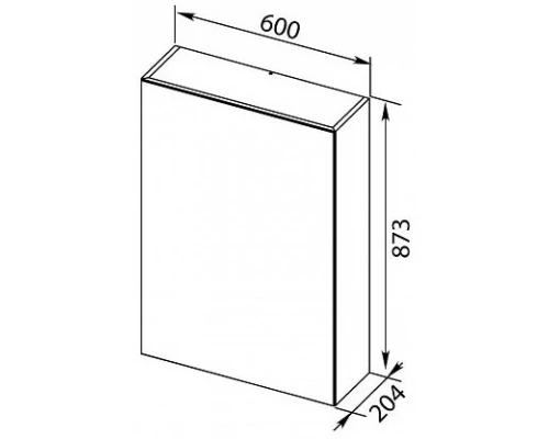 Зеркальный шкаф 60x87,3 см орех R Aquanet Нью-Йорк 00203951