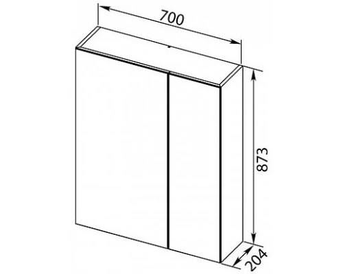 Зеркальный шкаф 70x87,3 см орех L Aquanet Нью-Йорк 00203952