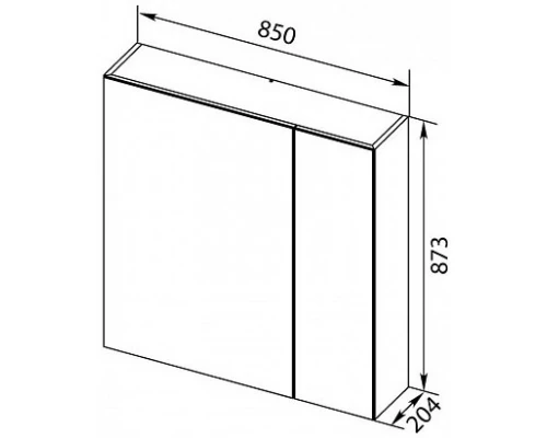 Зеркальный шкаф 85x87,3 см орех L Aquanet Нью-Йорк 00203954