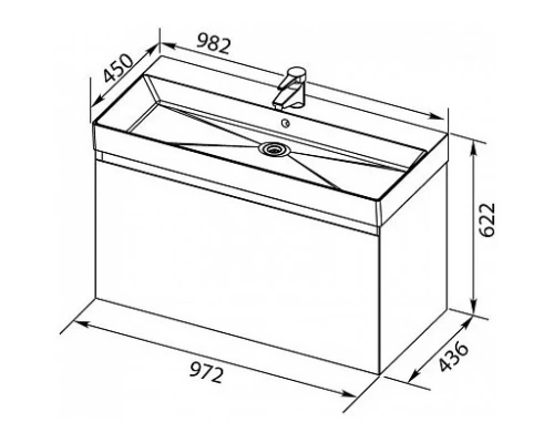 Тумба орех 97,2 см Aquanet Нью-Йорк 00203949
