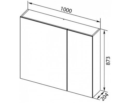 Зеркальный шкаф 100x87,3 см орех L Aquanet Нью-Йорк 00203955