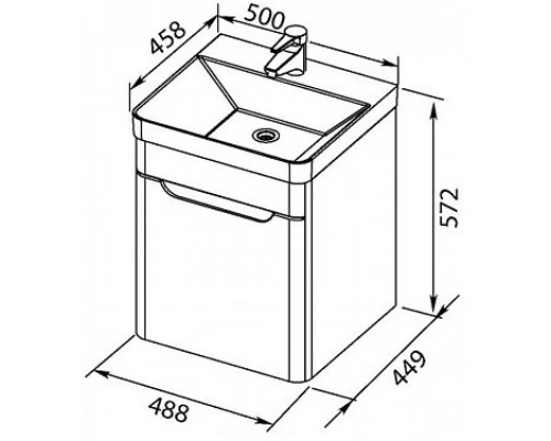 Тумба белый глянец 48,8 см Aquanet София 00201745