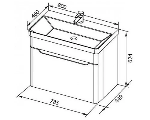 Тумба белый глянец 78,5 см Aquanet София 00199869