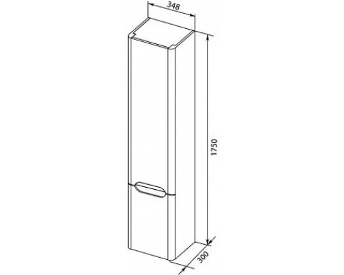 Пенал подвесной белый глянец R Aquanet София 00199871
