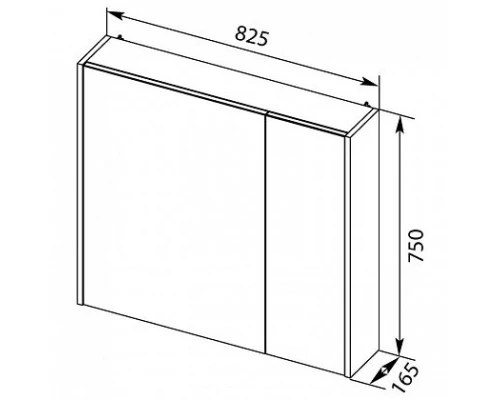 Зеркальный шкаф 82,5x75 см белый глянец L Aquanet Остин 00203924