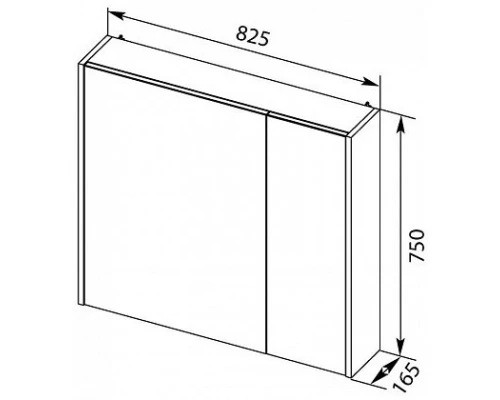 Зеркальный шкаф 82,5x75 см дуб кантербери L Aquanet Остин 00200918