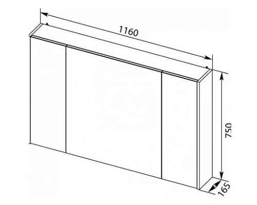 Зеркальный шкаф 116x75 см дуб кантербери Aquanet Остин 00201725