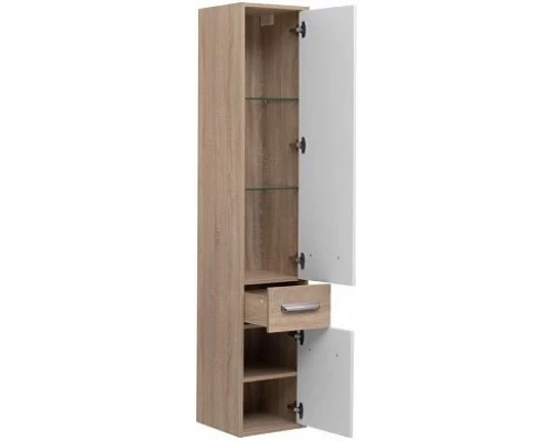 Пенал подвесной белый глянец/дуб сонома R Aquanet Остин 00203912