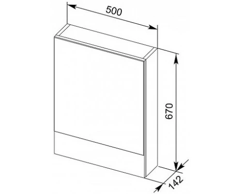 Зеркальный шкаф 50x67 см белый L Aquanet Верона 00207763