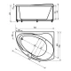 Акриловая гидромассажная ванна 158x119 см левая пневматическое управление стандартные форсунки Aquatek Альтаир