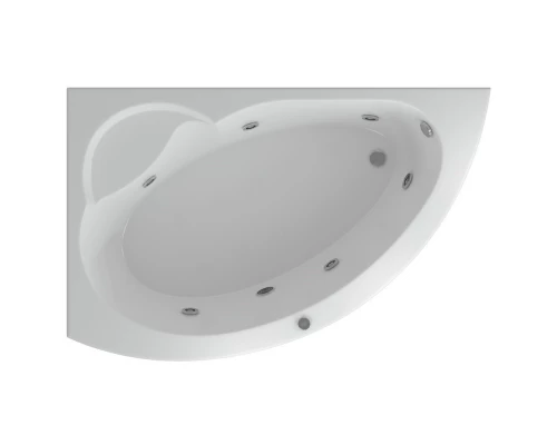 Акриловая гидромассажная ванна 170x110 см левая пневматическое управление стандартные форсунки Aquatek Аякс 2