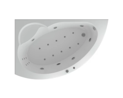 Акриловая гидромассажная ванна 170x110 см левая пневматическое управление премиум форсунки Aquatek Аякс 2