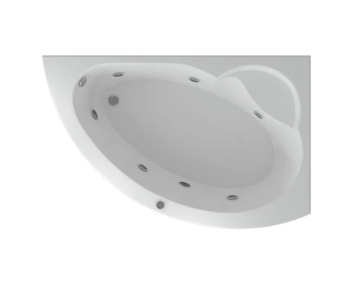 Акриловая гидромассажная ванна 170x110 см правая пневматическое управление стандартные форсунки Aquatek Аякс 2