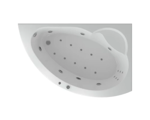 Акриловая гидромассажная ванна 170x110 см правая пневматическое управление стандартные форсунки Aquatek Аякс 2