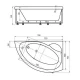 Акриловая гидромассажная ванна 170x110 см правая пневматическое управление плоские форсунки Aquatek Аякс 2