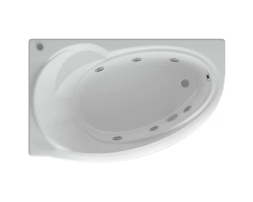 Акриловая гидромассажная ванна 150x95 см левая пневматическое управление премиум форсунки Aquatek Бетта-150