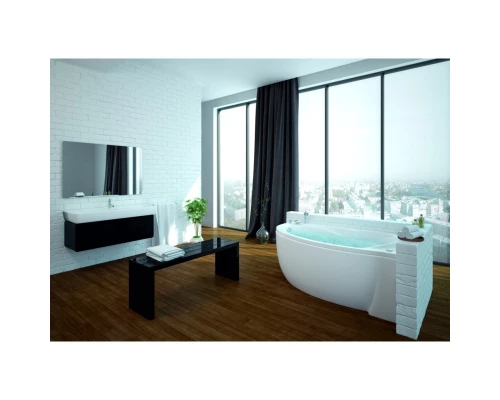 Акриловая гидромассажная ванна 150x95 см правая пневматическое управление премиум форсунки Aquatek Бетта-150