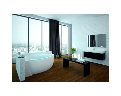 Акриловая гидромассажная ванна 160x97 см левая пневматическое управление плоские форсунки Aquatek Бетта-160