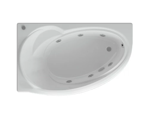 Акриловая гидромассажная ванна 160x97 см левая пневматическое управление премиум форсунки Aquatek Бетта-160