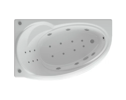 Акриловая гидромассажная ванна 160x97 см левая пневматическое управление премиум форсунки Aquatek Бетта-160