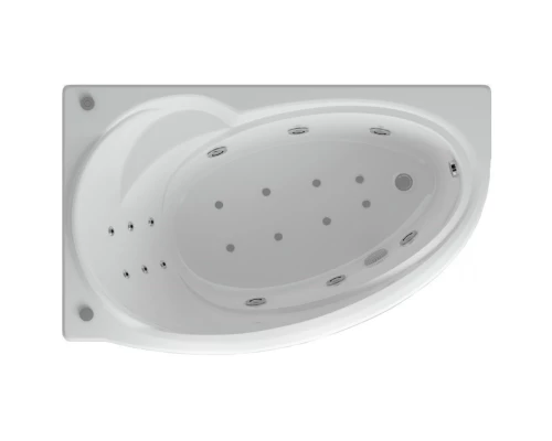 Акриловая гидромассажная ванна 170x97 см левая пневматическое управление плоские форсунки Aquatek Бетта-170