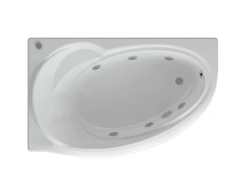 Акриловая гидромассажная ванна 170x97 см левая пневматическое управление плоские форсунки Aquatek Бетта-170