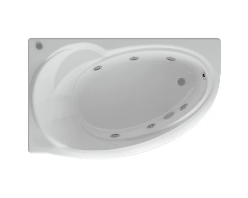 Акриловая гидромассажная ванна 170x97 см левая пневматическое управление премиум форсунки Aquatek Бетта-170